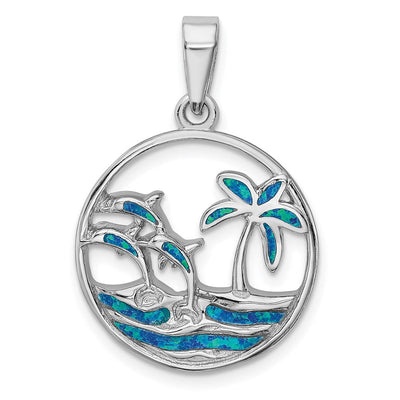 Sterling silver opal pendant