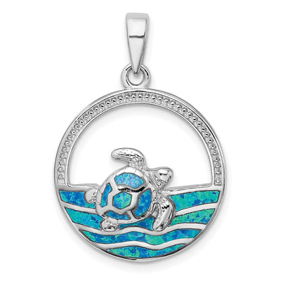 Sterling silver opal pendant
