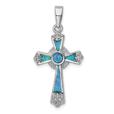 Sterling silver cubic zirconia cross pendant