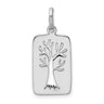 Sterling Silver Rhodium-plated Polished Tree Cut-out Charm