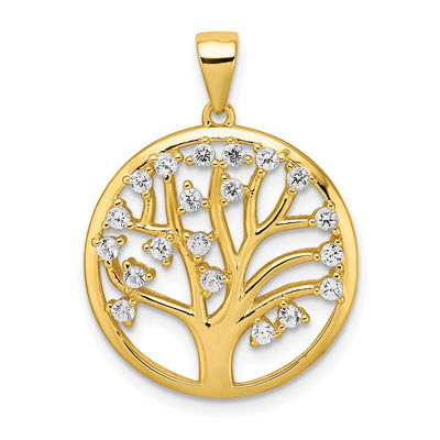 Sterling silver sapphire tree of life pendant