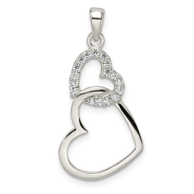 Sterling silver cubic zirconia heart pendant