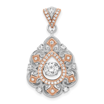 Sterling silver cubic zirconia plate pendants & charm