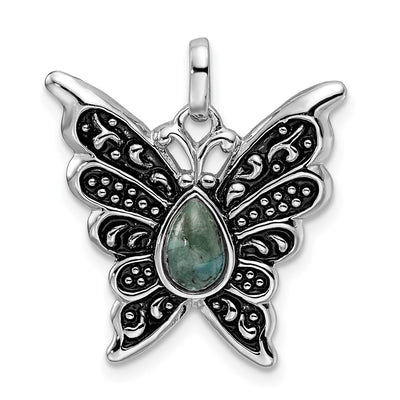 Sterling silver turquoise butterfly pendant