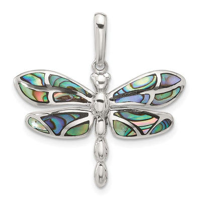 Sterling silver abalone dragonfly pendant