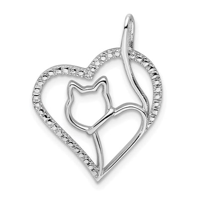 Sterling silver cubic zirconia heart pendant