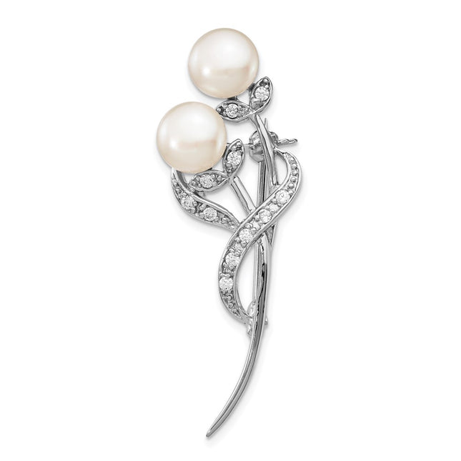 Sterling silver cubic zirconia brooch