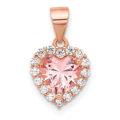 Sterling silver cubic zirconia heart pendant