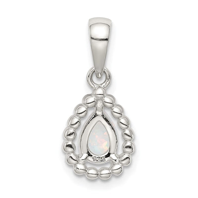 Sterling Silver Lab Created Opal Pendant