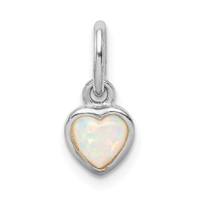 Sterling silver opal heart pendant