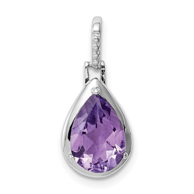 Sterling silver amethyst teardrop pendant