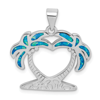 Sterling silver opal tree pendant