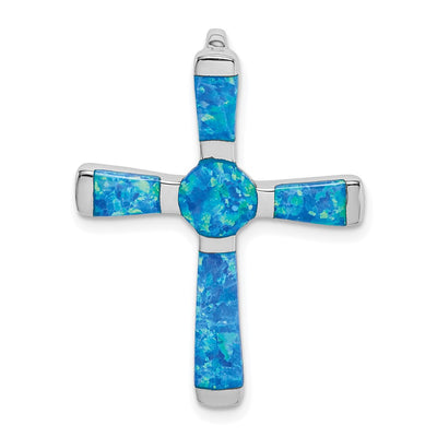 Sterling silver opal cross pendant