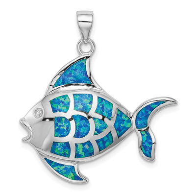 Sterling silver opal pendant