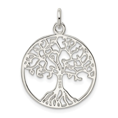 Sterling Silver Polished Tree of Life Pendant