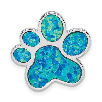 Sterling silver opal paw chain