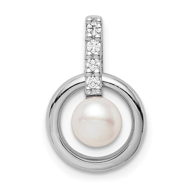 Sterling silver cubic zirconia circle pendants & charm