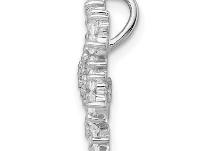 Sterling Silver Rhodium-plated CZ Snowflake Chain Slide (Style QP5358)