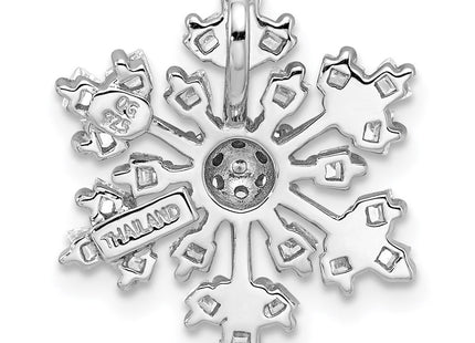 Sterling Silver Rhodium-plated CZ Snowflake Chain Slide (Style QP5358)