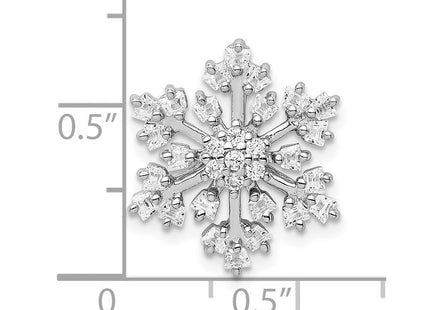 Sterling Silver Rhodium-plated CZ Snowflake Chain Slide (Style QP5358)
