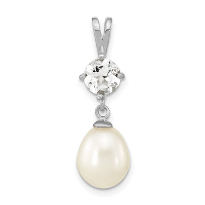 Sterling silver topaz teardrop pendant