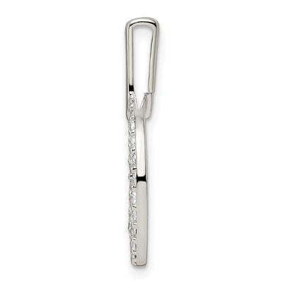 Sterling Silver Polished CZ Circle Pendant