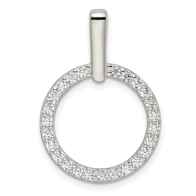 Sterling silver cubic zirconia circle pendant