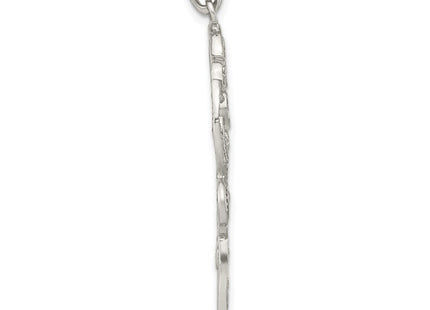 Sterling Silver Polished CZ Floral Pendant