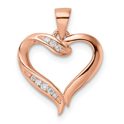 Sterling silver cubic zirconia heart pendant