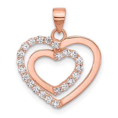 Sterling silver cubic zirconia heart pendant