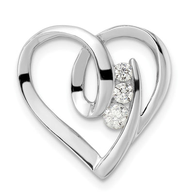 Sterling silver cubic zirconia heart pendants & charm