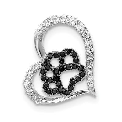 Sterling silver cubic zirconia heart chain
