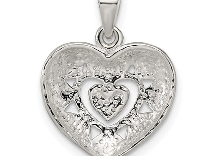 Sterling silver heart pendant, further view