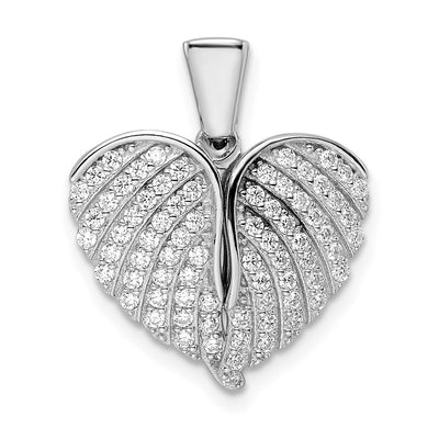 Sterling silver cubic zirconia heart pendant