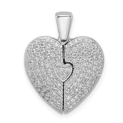 Sterling silver cubic zirconia heart pendant