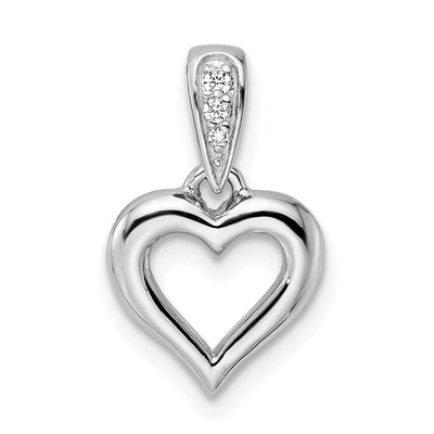 Sterling silver cubic zirconia heart pendant
