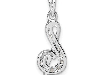 Sterling silver cubic zirconia pendant, further view
