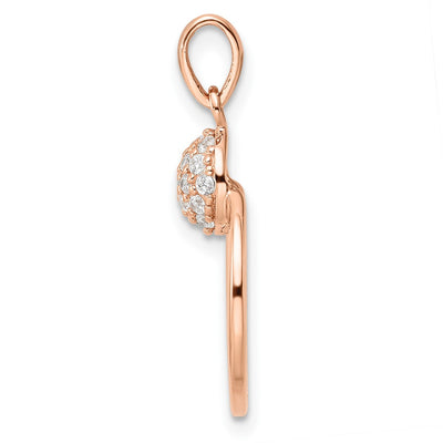 Sterling Silver & Rose Gold-plated CZ Circle Pendant