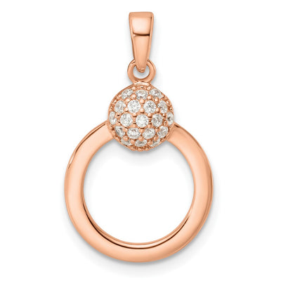 Sterling silver cubic zirconia circle pendant