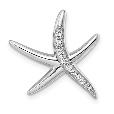 Sterling silver cubic zirconia starfish pendants & charm