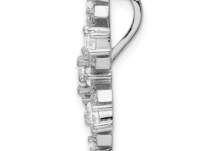 Sterling Silver Rhodium-plated CZ Snowflake Slide (Style QP5546)