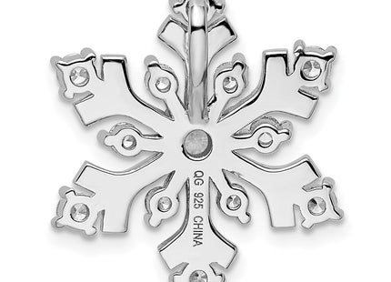 Sterling Silver Rhodium-plated CZ Snowflake Slide (Style QP5546)
