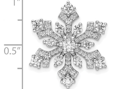 Sterling Silver Rhodium-plated CZ Snowflake Slide (Style QP5546)