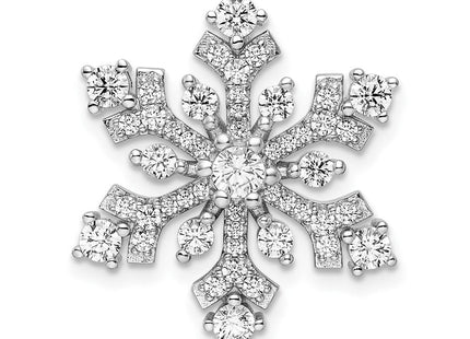 Sterling Silver Rhodium-plated CZ Snowflake Slide (Style QP5546)