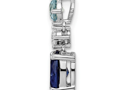 Sterling silver cubic zirconia pendant, alternate view