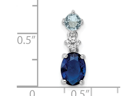 Sterling silver cubic zirconia pendant, another view