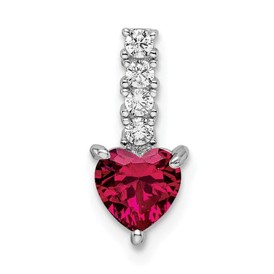 Sterling silver cubic zirconia heart pendant