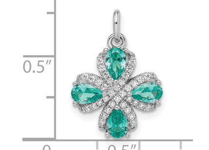 Sterling silver cubic zirconia pendant, another view