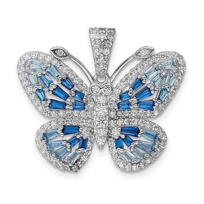 Sterling silver cubic zirconia butterfly pendant