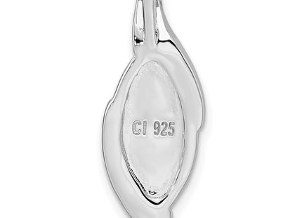 Sterling Silver Rhodium-plated Polished Larimar Pendant (Style QP5667)